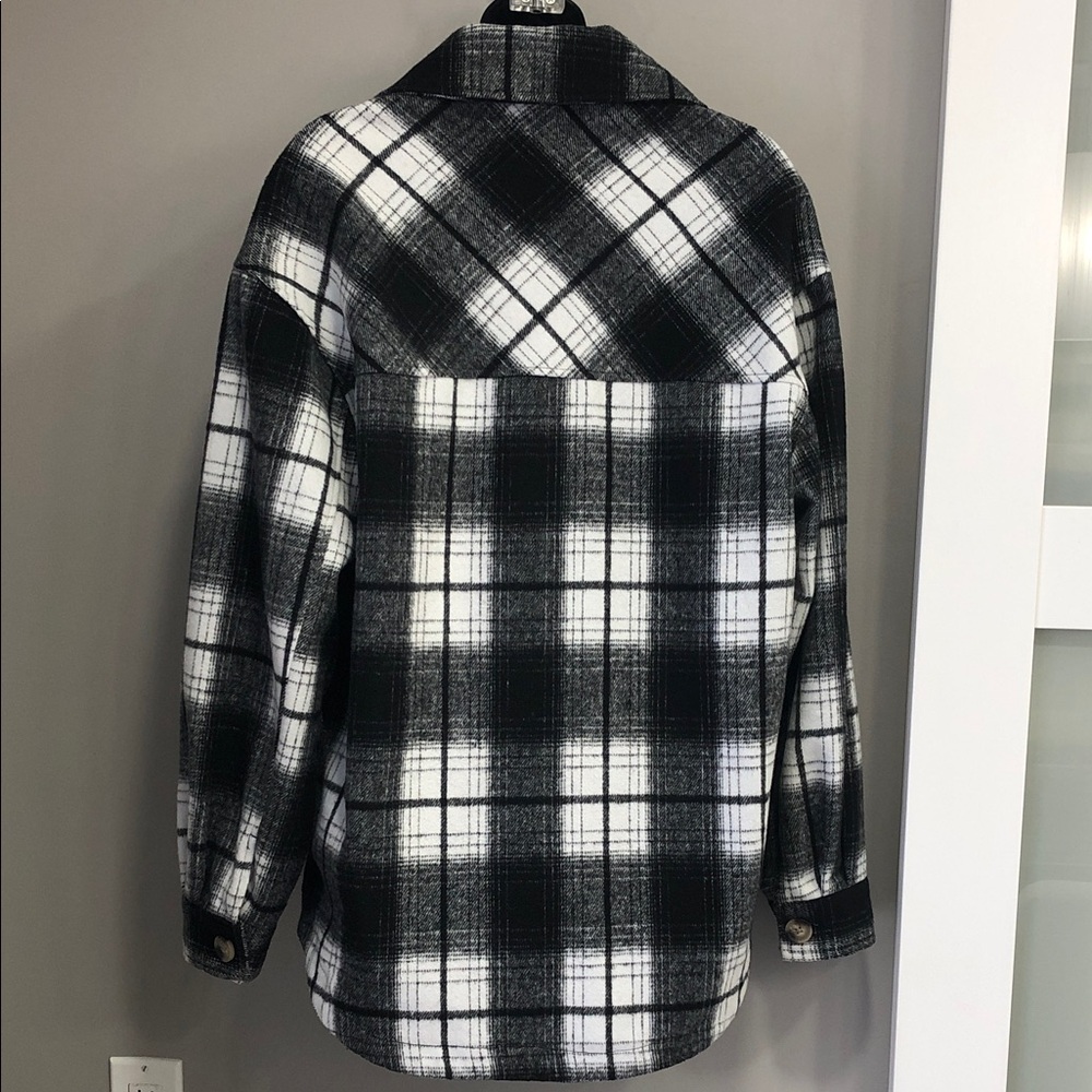Streetwear Society Black & White Plaid Shirt Shacket – Size Small - Picture 5 of 14